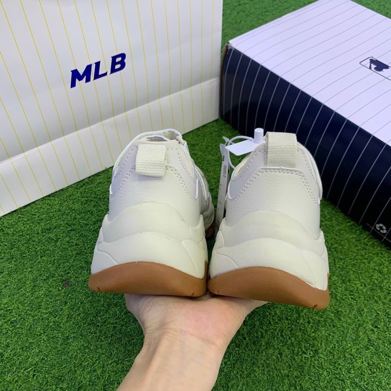 Giày MLB BigBall Chunky Mask Ny, Giày mlb quai dán Thể Thao MLB Nâu Kem NY chunky New York Yankees