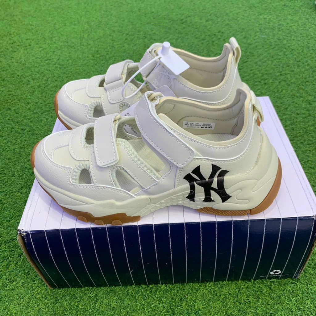 Giày MLB BigBall Chunky Mask Ny, Giày mlb quai dán Thể Thao MLB Nâu Kem NY chunky New York Yankees
