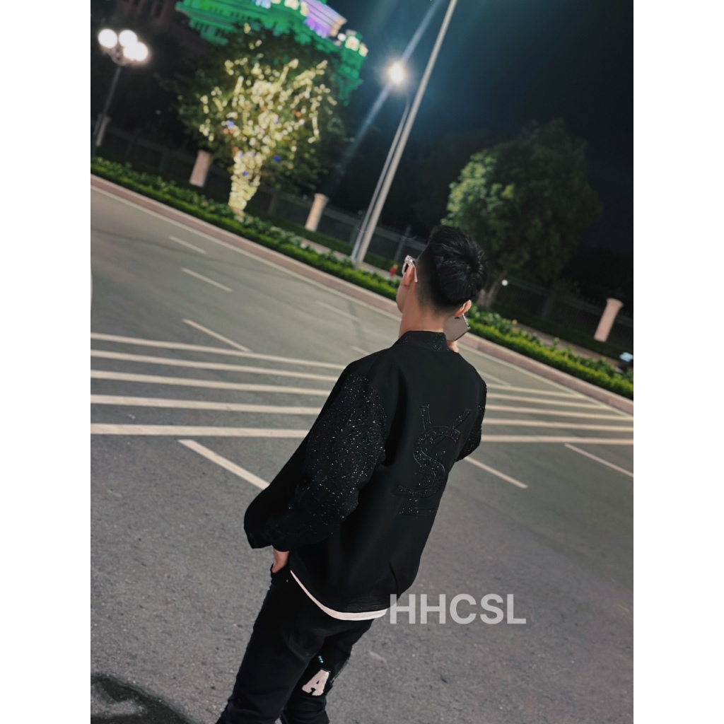 Áo vasity,áo bomber YSL phối tay dạ bo cổ tay dành cho nam nữ