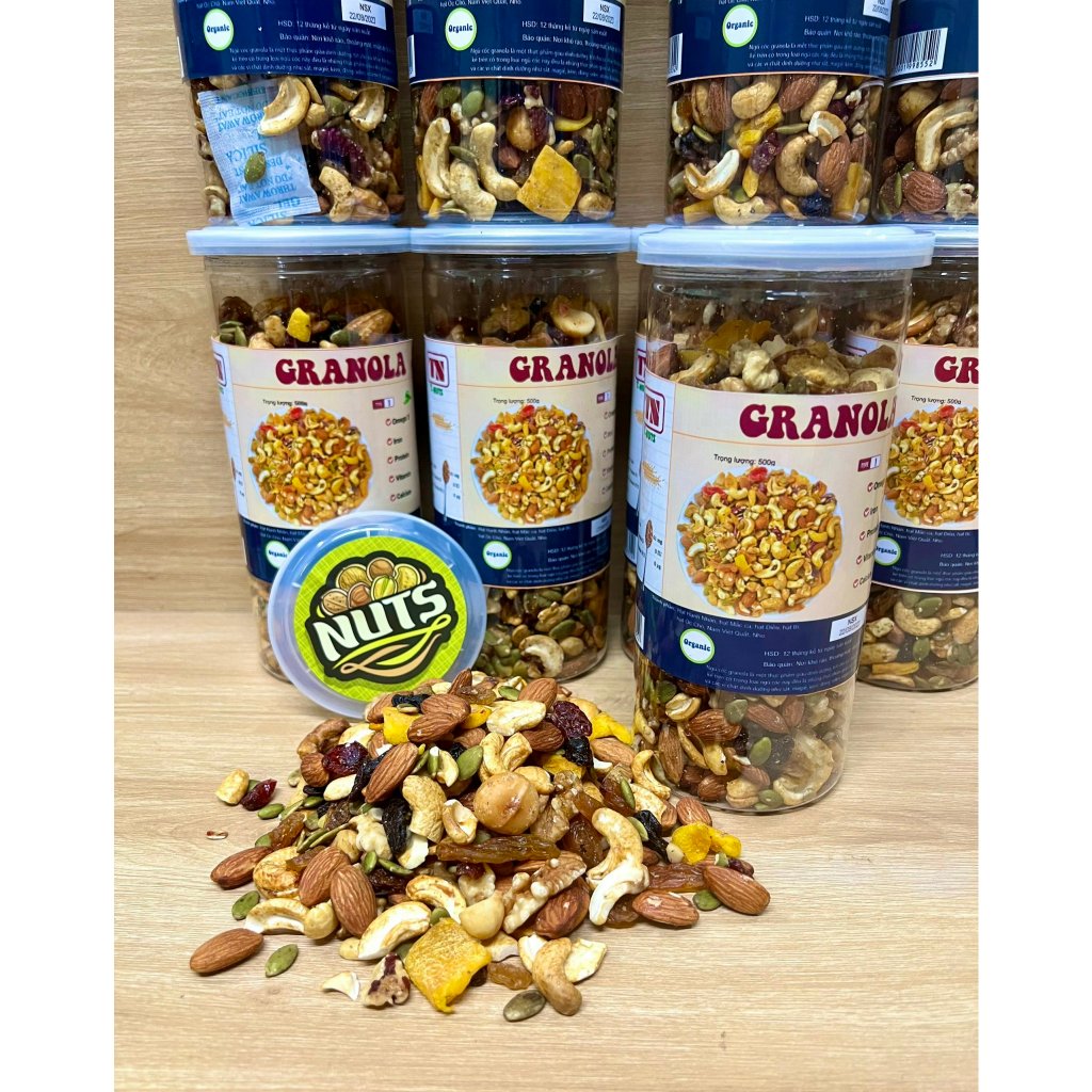 Ngũ cốc ăn liền GRANOLA VIP nhập khẩu không yến mạch hộp 500gr