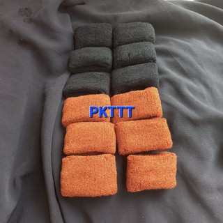 Túi 12 Len cột tóc bản to 4cm-5cm mã 035 (đen/màu)