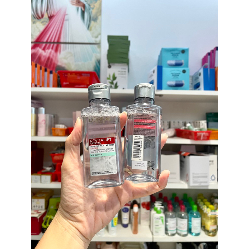 Mini Nước Tẩy Trang dành cho da dầu Loreal Paris Revitalift Crystal Purifying Micellar Water 95ml