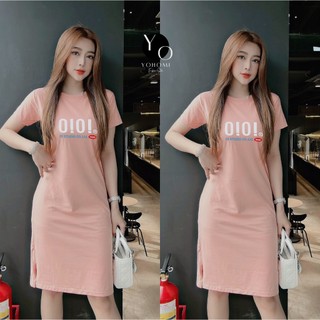 Váy suông, Đầm suông phom vừa dáng dài chất thun thái cao cấp thấm hút mồ hôi YOHOMI mã OIOI dưới 60kg