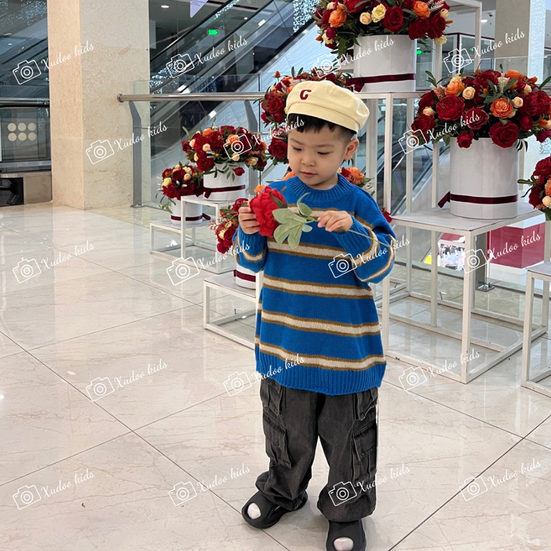 Quần Bò Jean Dài Ống Suông Cho Bé Trai Bé Gái, 2 Màu Xanh Và Đen, Co Giãn, Dễ Phối, Phong Cách Hàn Quốc - XUDOO KIDS