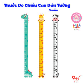 Thước Đo Chiều Cao Dán Tường cho Bé (Decal Dán Tường) Hình Con Vật Đáng Yêu - Lalala Baby