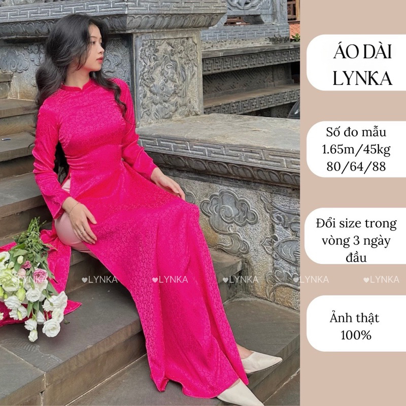 G05- Set áo dài gấm cánh sen/aodailynka88