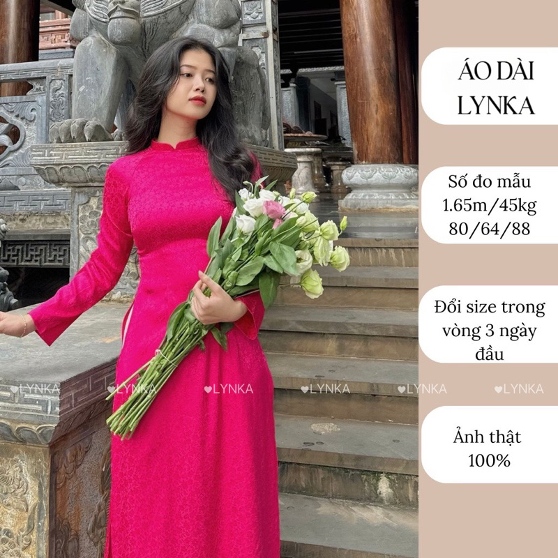 G05- Set áo dài gấm cánh sen/aodailynka88