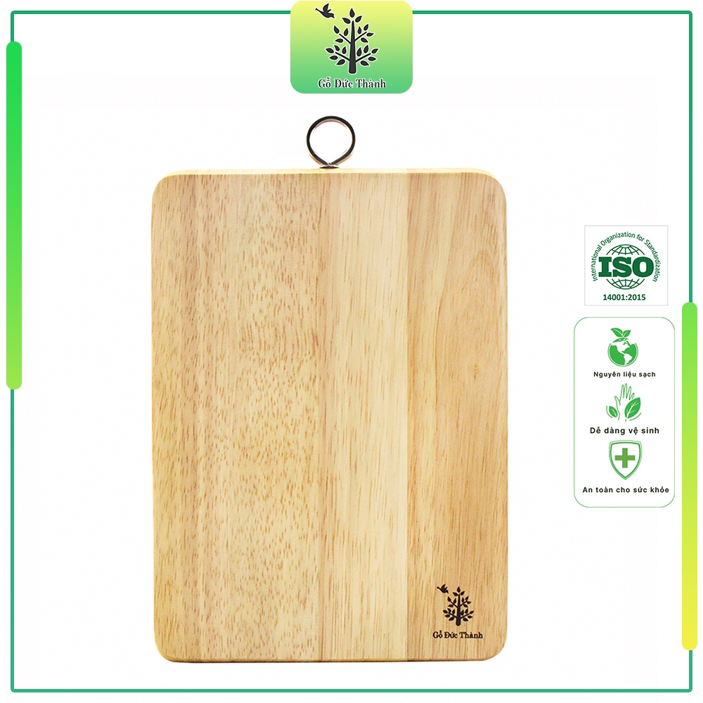 Thớt gỗ hình chữ nhật, có khoen treo - Gỗ Đức Thành - 03021 - Đạt chứng nhận vệ sinh an toàn thực phẩm