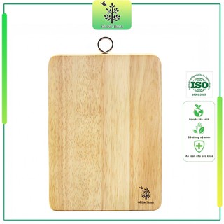 Thớt gỗ hình chữ nhật, có khoen treo - gỗ đức thành - 03021 - đạt chứng nhận vsattp