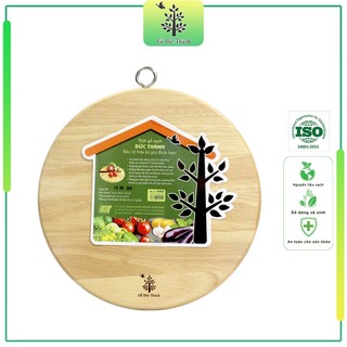 Thớt gỗ hình tròn có khoen - Size trung 25 x 25 x 1.8 - Gỗ Đức Thành 01051