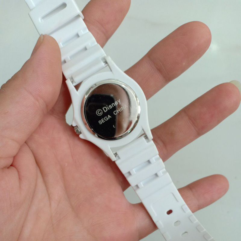 Đồng hồ si nam nữ dây nhựa hiệu DISNEY MINNIE MOUSE màu trắng độ mới cao 98%