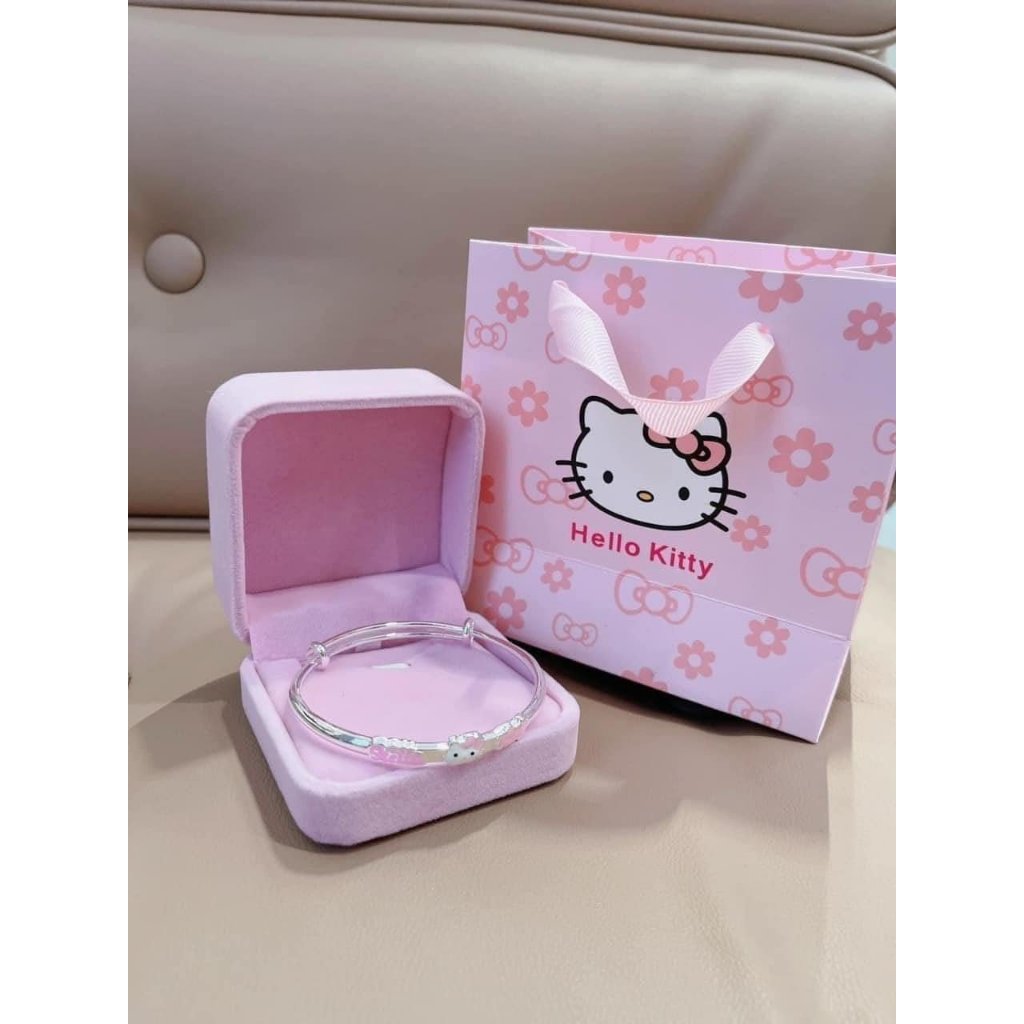 Vòng tay lắc tay cho bé túi in hình mèo kity hồng siêu dễ thương M203