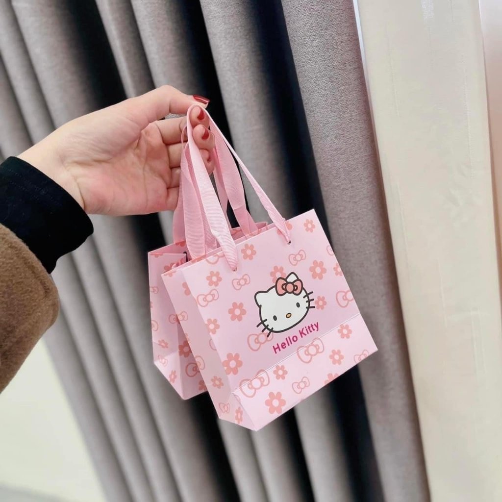 Vòng tay lắc tay cho bé túi in hình mèo kity hồng siêu dễ thương M203