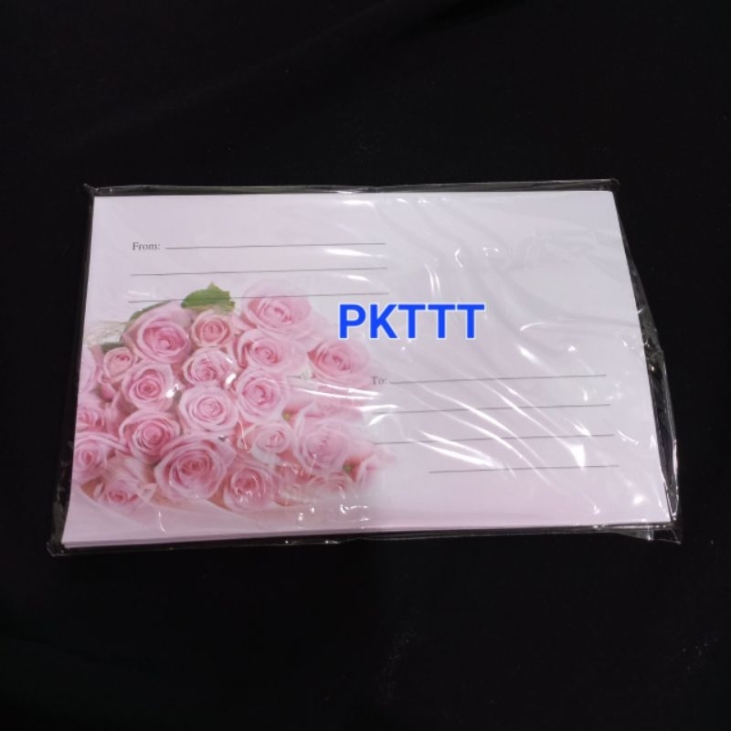 Xấp 20 Bao thư trắng in hoa cao cấp có keo dán miệng