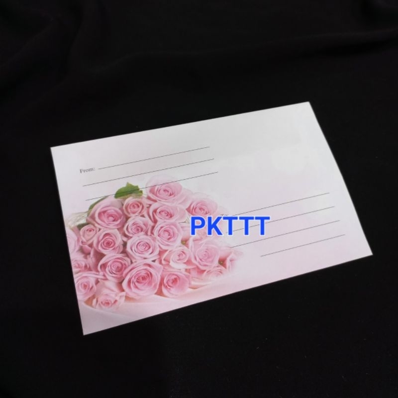 Xấp 20 Bao thư trắng in hoa cao cấp có keo dán miệng