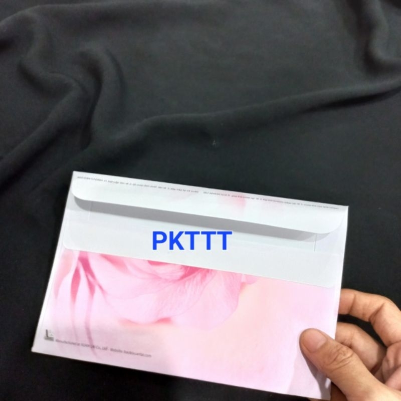 Xấp 20 Bao thư trắng in hoa cao cấp có keo dán miệng