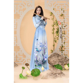Vải áo dài in hoa 3D