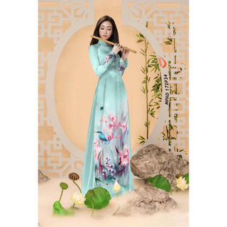Vải áo dài in hoa 3D