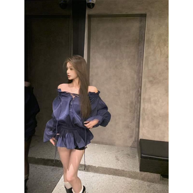 ROSALEE Áo trễ vai tay phồng đan dây - LEESY TOP