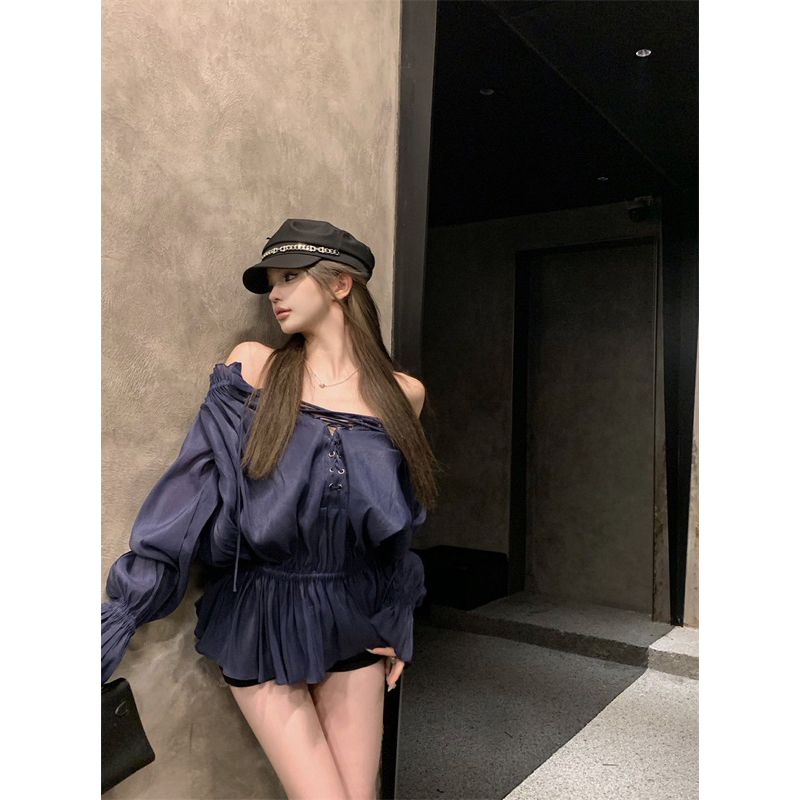 ROSALEE Áo trễ vai tay phồng đan dây - LEESY TOP