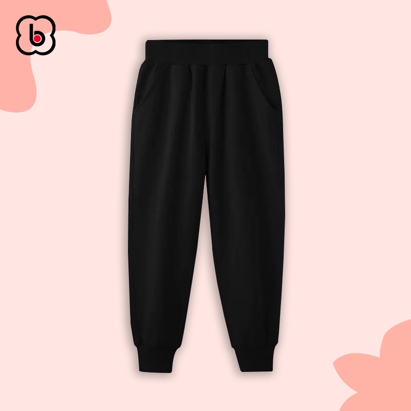 Quần dài cho bé trai bé gái BabyloveGO mẫu mới 2023 quần thu đông chất nỉ da cá dáng thể thao QN005