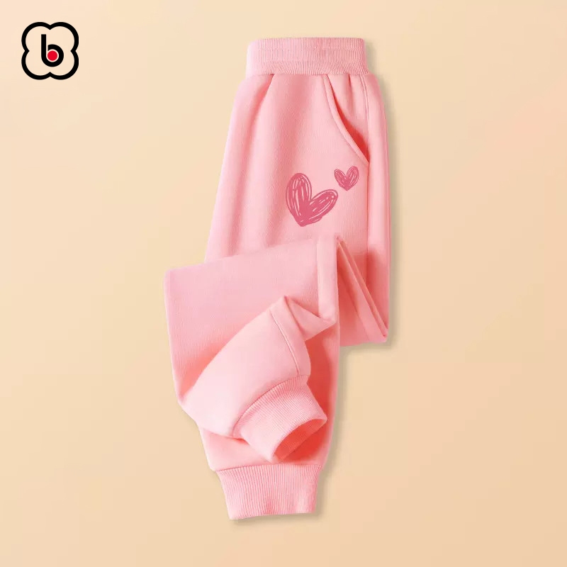 Quần dài cho bé trai bé gái BabyloveGO mẫu mới 2023 quần thu đông chất nỉ da cá dáng thể thao in hình độc đáo