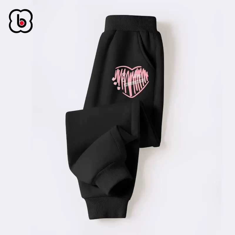 Quần dài cho bé trai bé gái BabyloveGO mẫu mới 2023 quần thu đông chất nỉ da cá dáng thể thao in hình độc đáo