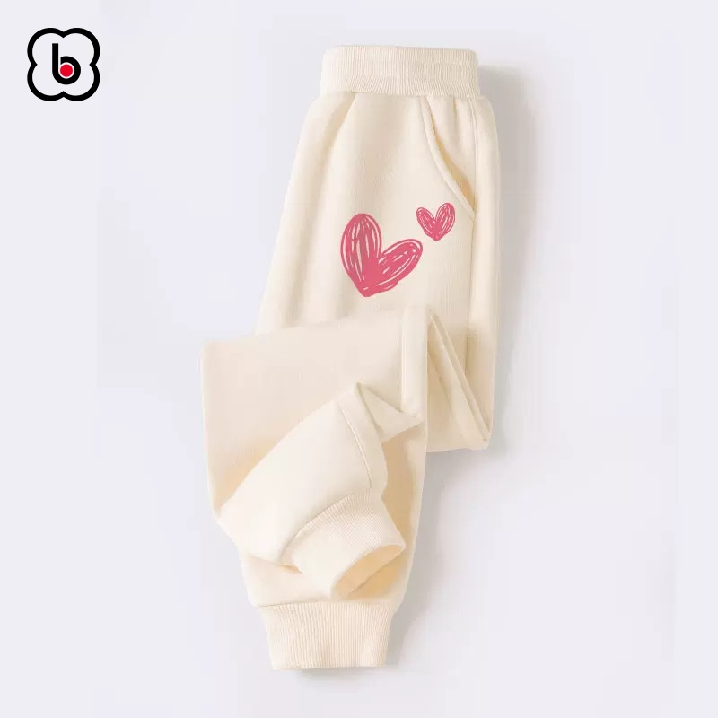 Quần dài cho bé trai bé gái BabyloveGO mẫu mới 2023 quần thu đông chất nỉ da cá dáng thể thao in hình độc đáo