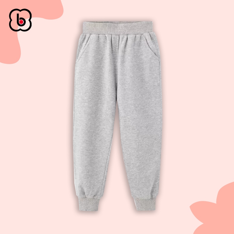 Quần dài cho bé trai bé gái BabyloveGO mẫu mới 2023 quần thu đông chất nỉ da cá dáng thể thao QN005