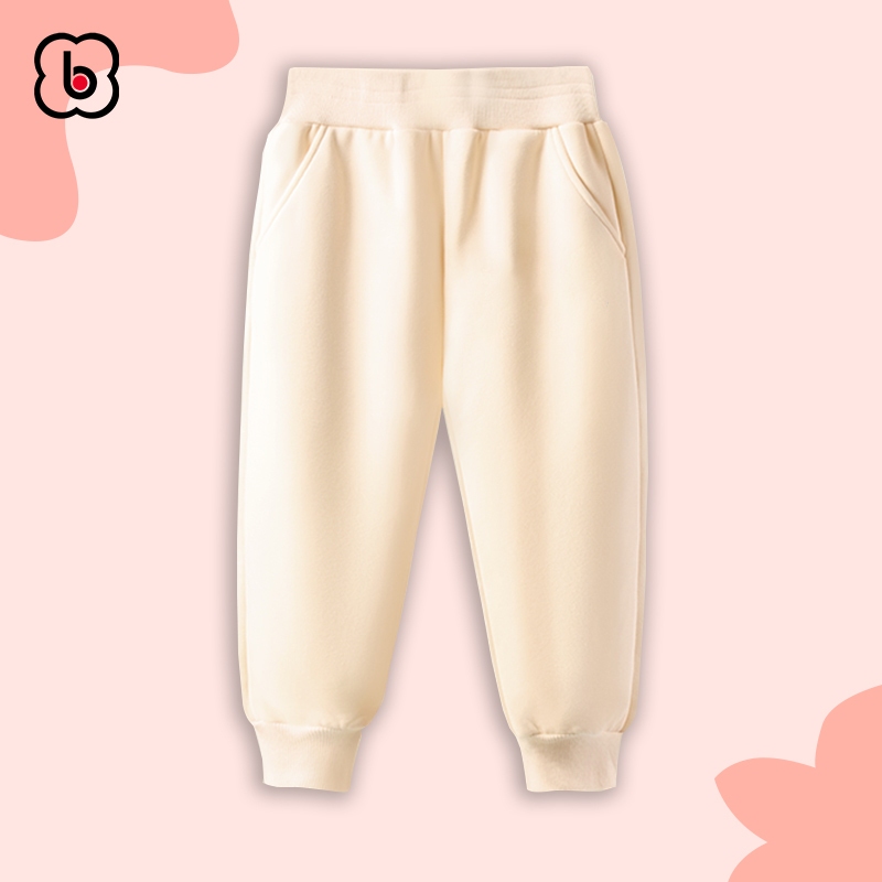 Quần dài cho bé trai bé gái BabyloveGO mẫu mới 2023 quần thu đông chất nỉ da cá dáng thể thao QN005