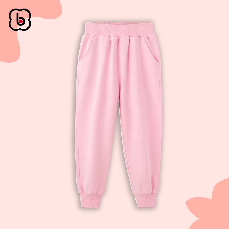 Quần dài cho bé trai bé gái BabyloveGO mẫu mới 2023 quần thu đông chất nỉ da cá dáng thể thao QN005