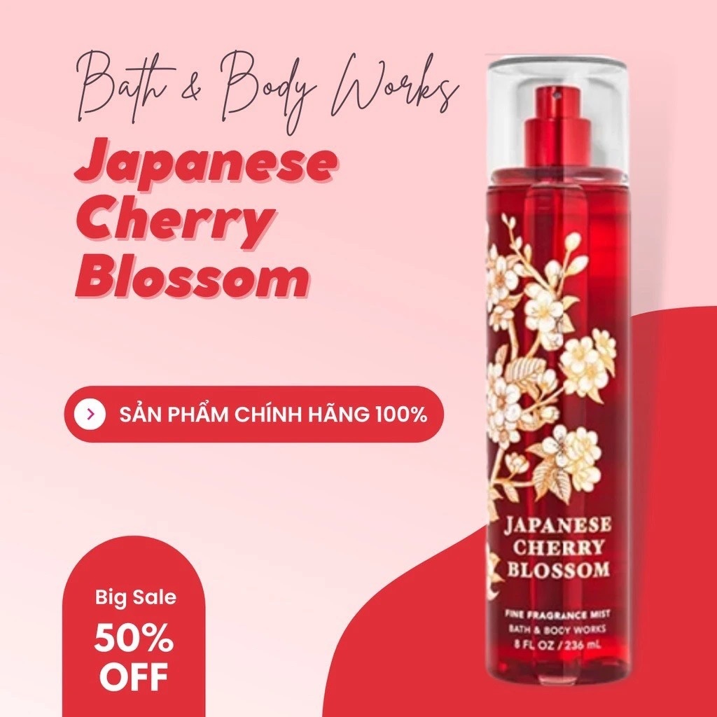 Xịt thơm Bath & body works cherry 236ml
