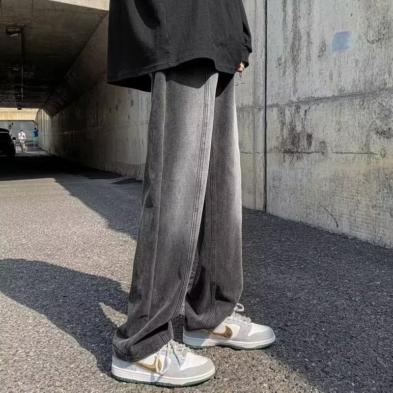 Quần jean ống rộng lưng thun dây rút Boin unisex baggy hiphop y2k bigsize dance hack dáng form rộng nam nữ dáng suông