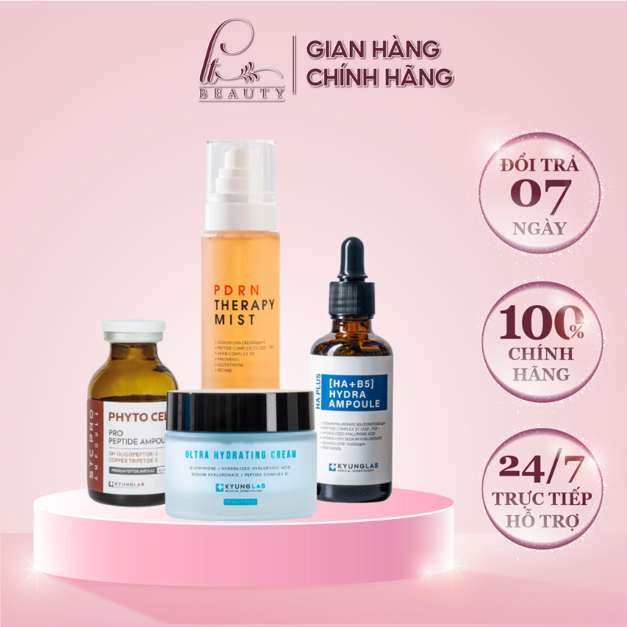 Combo dưỡng ẩm KuyngLab Kem dưỡng Ultra Hydrating + Serum Hydra Ampoule + Xịt khoáng PDRN Therapy+ Tế bào gốc Phyto Cell