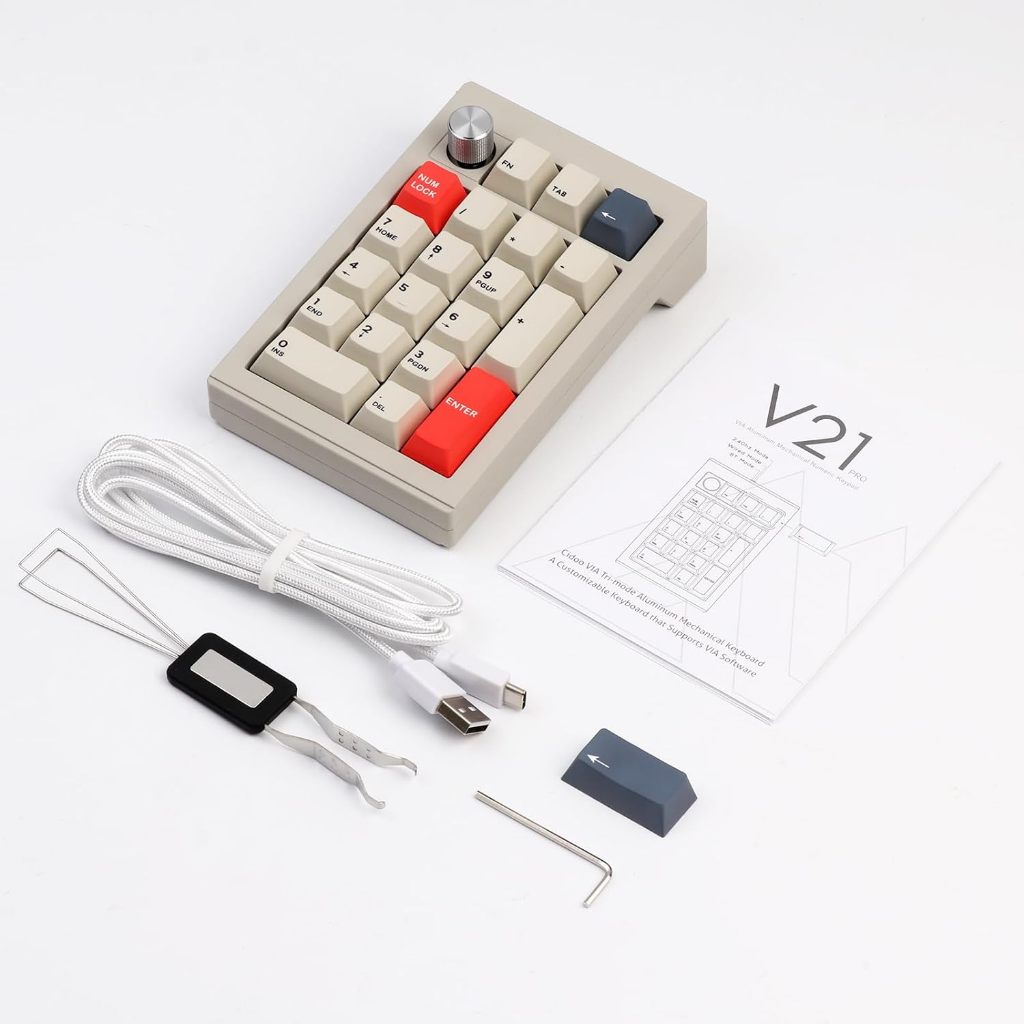 Bàn phím số numpad cơ vỏ nhôm Cidoo V21 - Hàng Chính Hãng