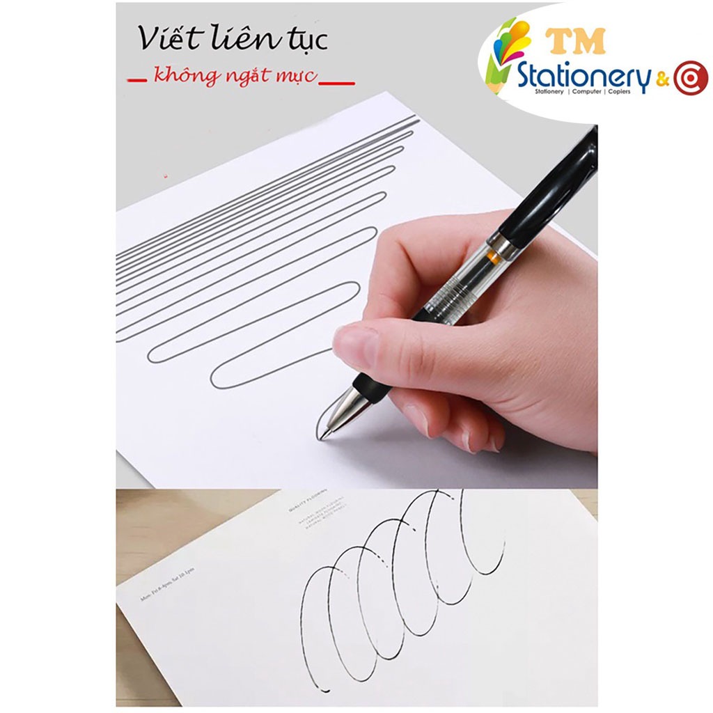 Bút gel bấm TM stationery ngòi 0.5mm - học sinh,sinh viên,văn phòng