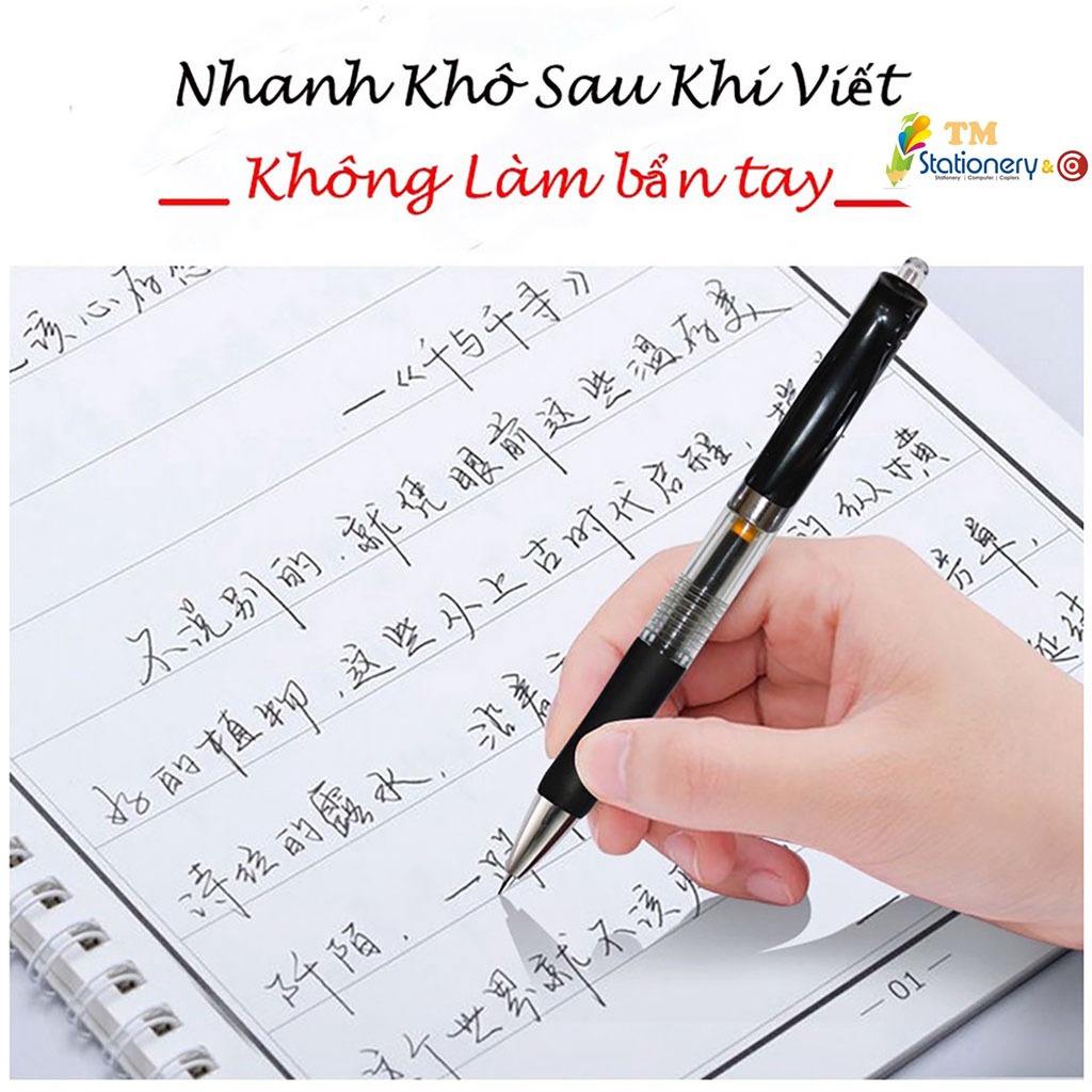 Bút gel bấm TM stationery ngòi 0.5mm - học sinh,sinh viên,văn phòng
