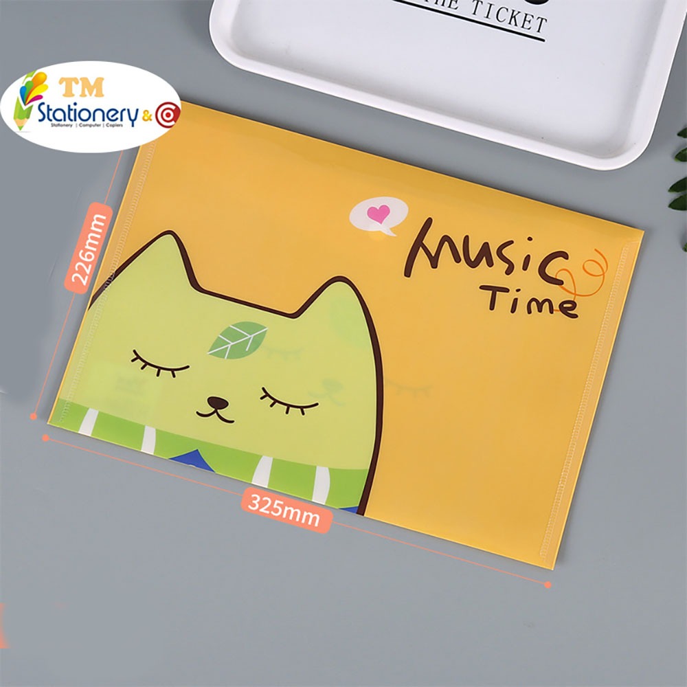 Túi đựng tài liệu A4 TM stationery,bìa đựng tài liệu nhiều màu sắc mềm dẻo thiết kế dễ thương
