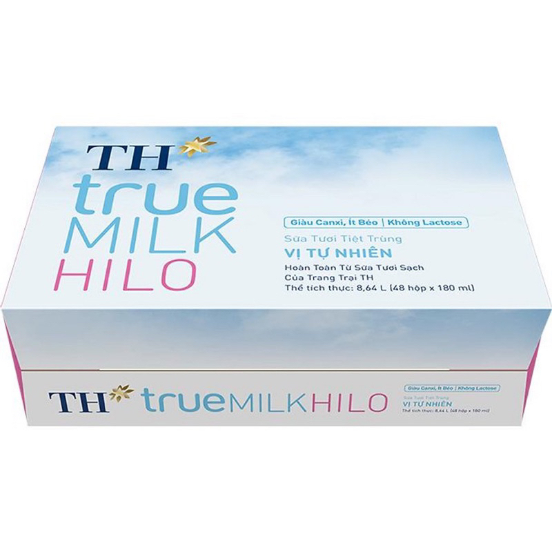 Lốc sữa tươi tiệt trùng TH True Milk HILO 4 hộp 180ml