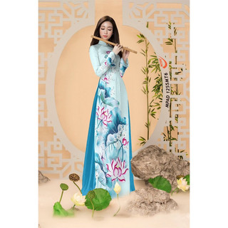 Vải áo dài hoa sen