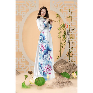 Vải áo dài hoa sen