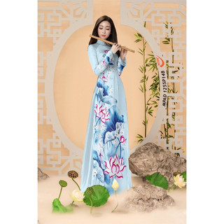 Vải áo dài hoa sen