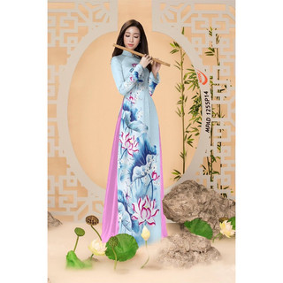 Vải áo dài hoa sen