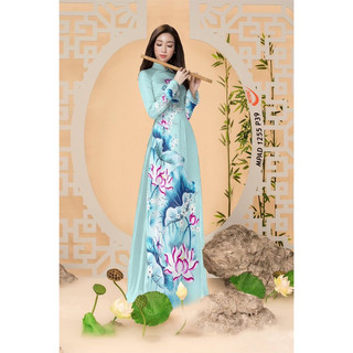 Vải áo dài hoa sen