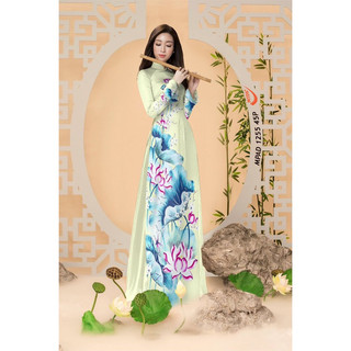 Vải áo dài hoa sen