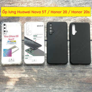 Ốp Lưng Huawei Nova 5T / Honor 20 20s loại chống sốc cao cấp, loại dẻo trong và loại dẻo đen TPU bền đẹp