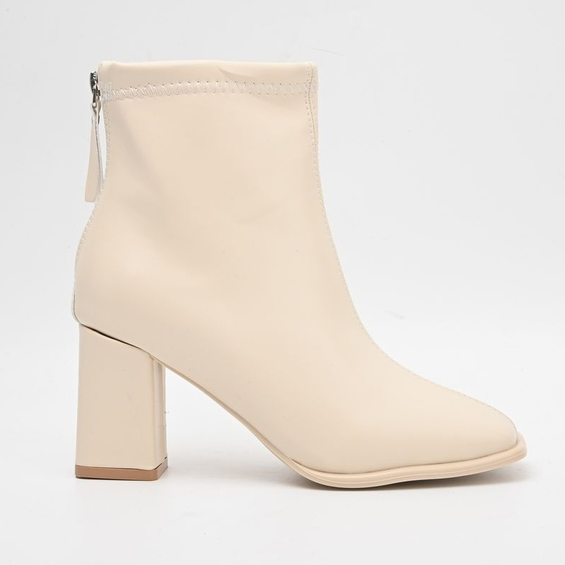 Boot da lì mũi vuông khóa sau gắn dây da gót vuông da 7p mymy shoes 5261