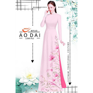 Vải áo dài in hoa 3D