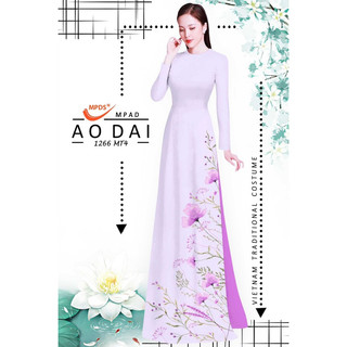 Vải áo dài in hoa 3D