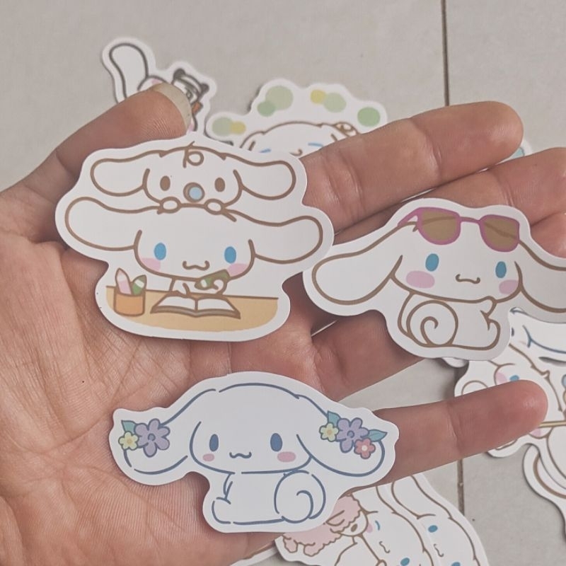 Bộ 50 hình dán sticker cinnamoroll tai dài cute cho bé dán điện thoại, mũ bảo hiểm, laptop chất liệu decal Vinyl cao cấp